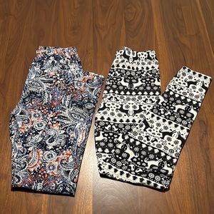 2 Pairs of Christmas Loungewear Pants.  One size.